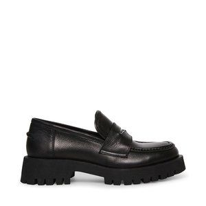 Steve Madden Lawrence Black Leather Loafers | Size W11